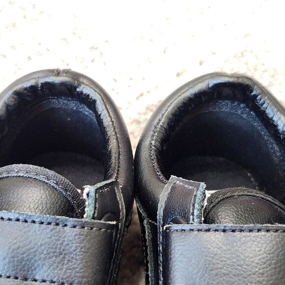 Vans Old Skool Classic Tumbler black leather hook loop shoes size 2 youth - Picture 9 of 10